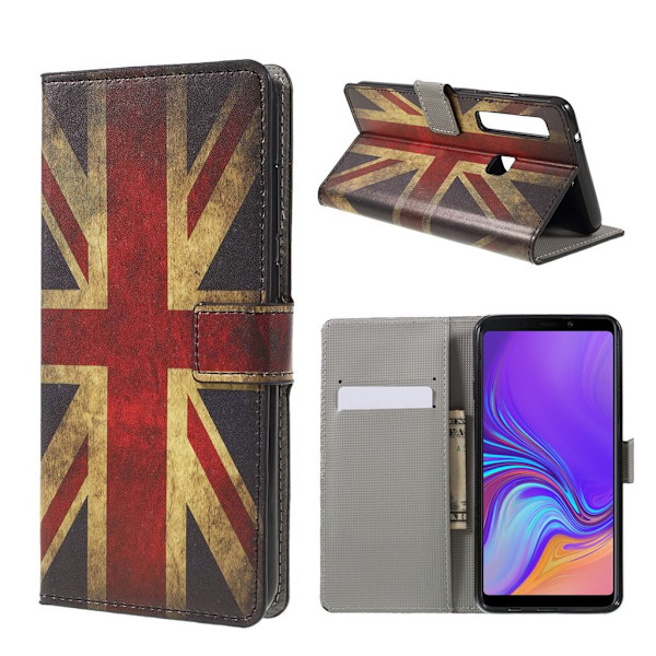 Samsung Galaxy A9 (2018) mönstrat flipfodral i läder - Retro Brittisk Flagga multifärg