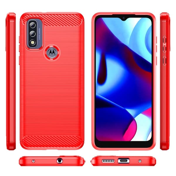 Carbon Flex Etui Motorola G Pure - Rød Red