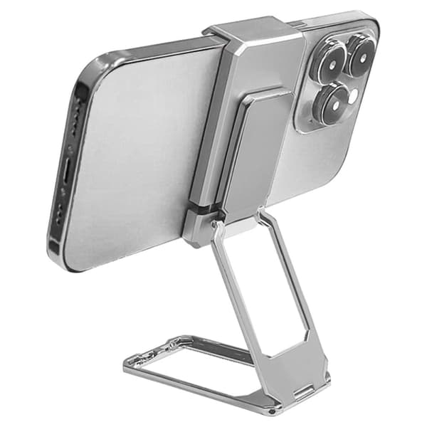 Universal 360-graders metallstativ för telefon - Silver Silvergrå