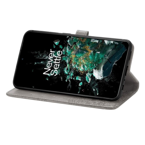Mandala OnePlus 10T / Ace Pro Flip Fodral - Grå Silvergrå