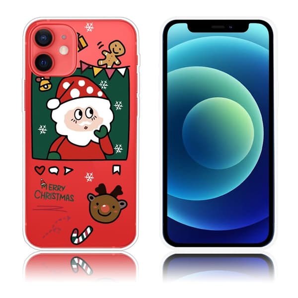 Christmas iPhone 12 Mini fodral - Hand Painted Santa Röd