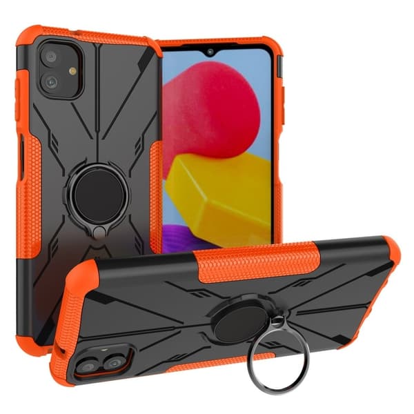 Kickstand-skydd med magnetisk platta för Samsung Galaxy A04 - Orange Orange