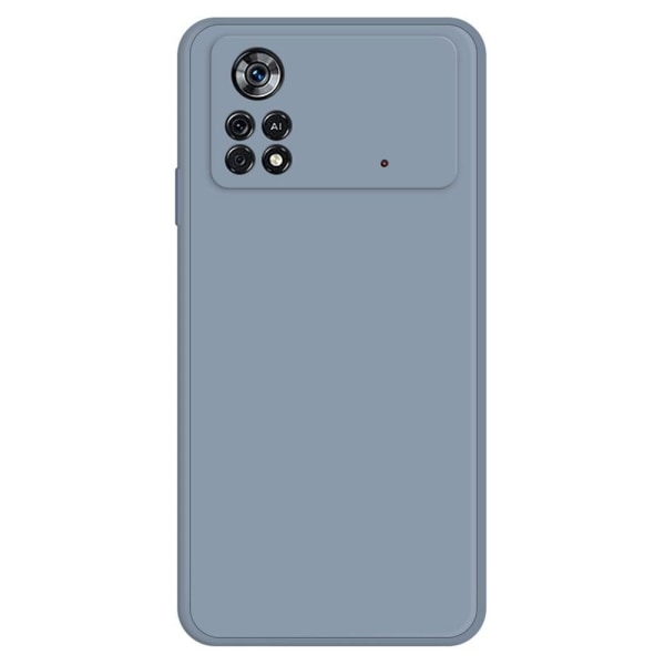 Avfasat gummerat anti-droppskydd för Xiaomi Poco X4 Pro 5G - Grå Blå Blå