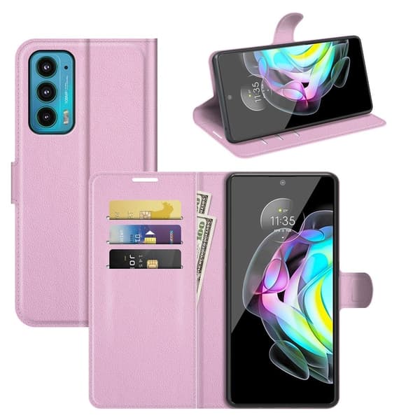 Classic Motorola Edge 20 Flip Etui - Lyserød Pink