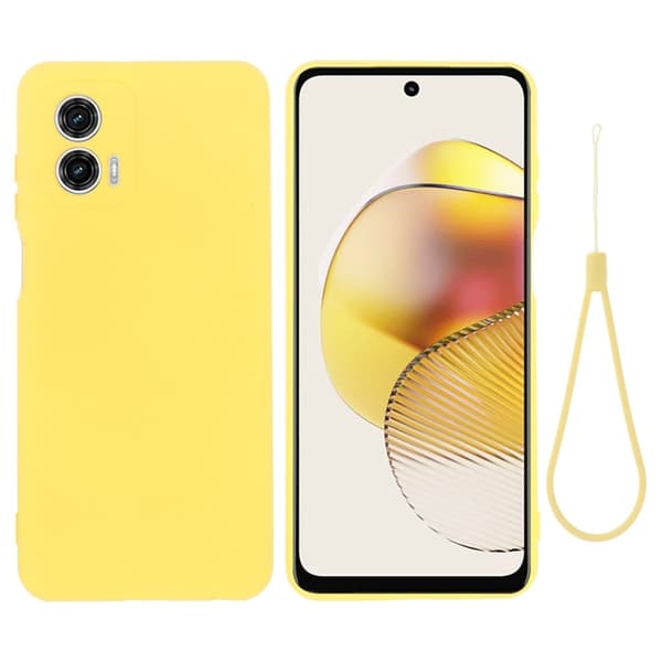 Matte Liquid silikone cover til Motorola Moto G73 - Gul Yellow