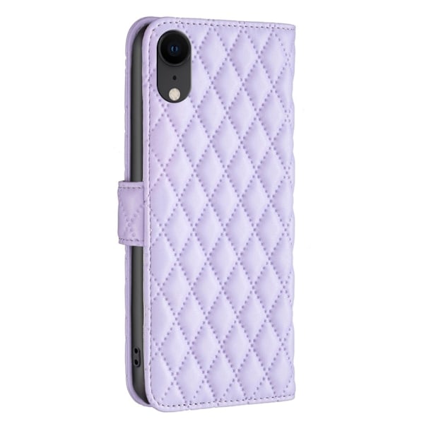 Rhombus mat iPhone Xr flip etui - Lilla Purple