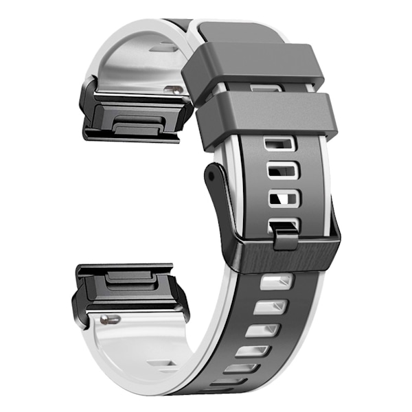 Tvåfärgat klockarmband i silikon för Garmin Watch och Coros Vertix - Grå / Vit Silvergrå