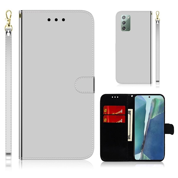 Mirror Samsung Galaxy Note 20 Flip Etui - Sølv Silver grey