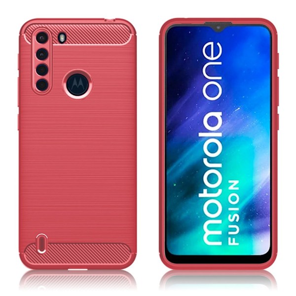 Carbon Flex Motorola One Fusion kotelot - Punainen Red