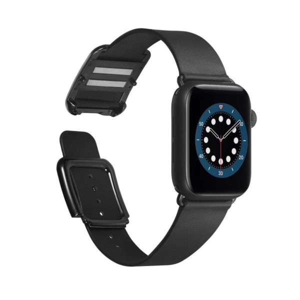 Apple Watch 40 mm urrem i mikrofiberlæder + spænde i rustfrit stål - Sort Black