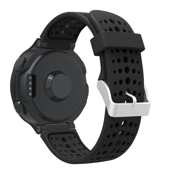 Garmin Forerunner 220/230/235/620/630 silikoneurrem med runde huller - sort Black