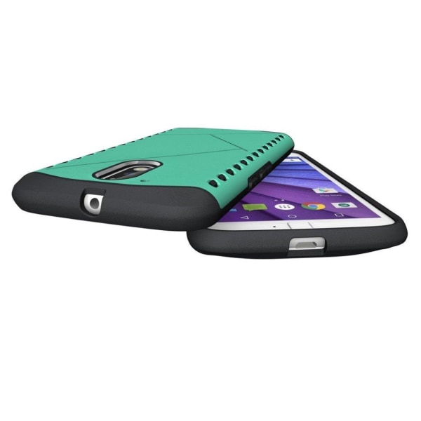 Erik Motorola Moto G4 / G4 Plus Suojaava Hybridi Kuori - Syaani Green