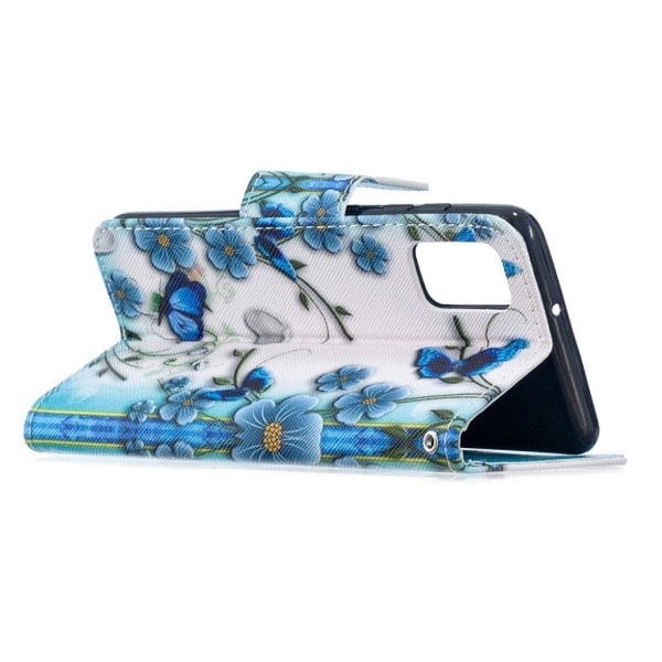 Wonderland Samsung Galaxy A72 5G Flip etui - Blå sommerfugl og blomst Blue