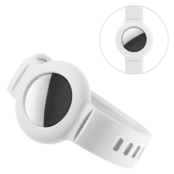 ENKAY AirTags silicone watch strap - White Vit