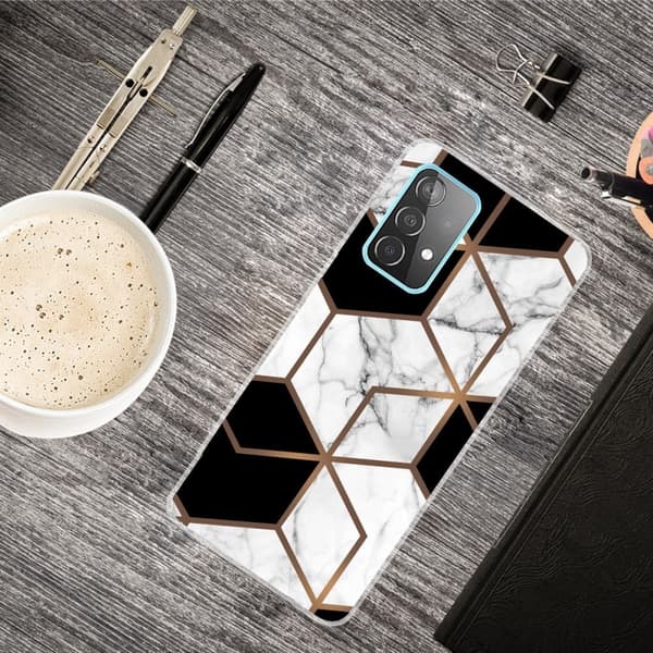 Marble Samsung Galaxy A13 4G Etui - Klinkekule Terning i Black og Hvit Multicolor