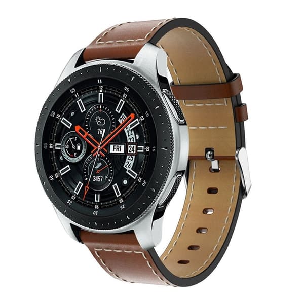 Samsung Galaxy Watch (46mm) erstatnings urrem i læder - Brun Brown