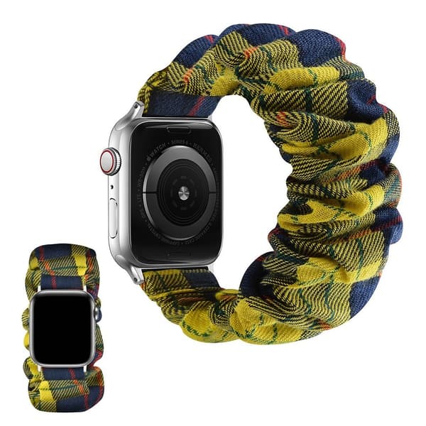 Apple Watch 42mm - 44mm elastisk urrem i hårbåndsstil - Gul + Gul Yellow