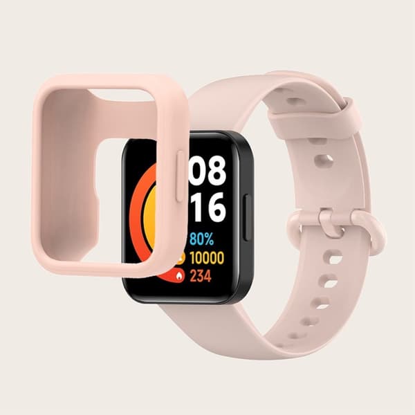 Xiaomi Redmi Watch 2 / Watch 2 Lite silikone urrem og etui - Lyserød / Lyserød / Lyserød Pink