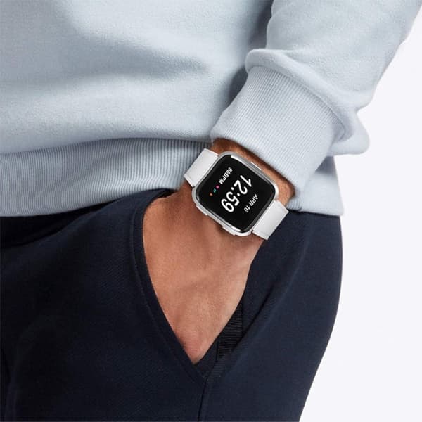 Fitbit Versa 2 / Versa klockarmband i äkta läder - Vit Vit