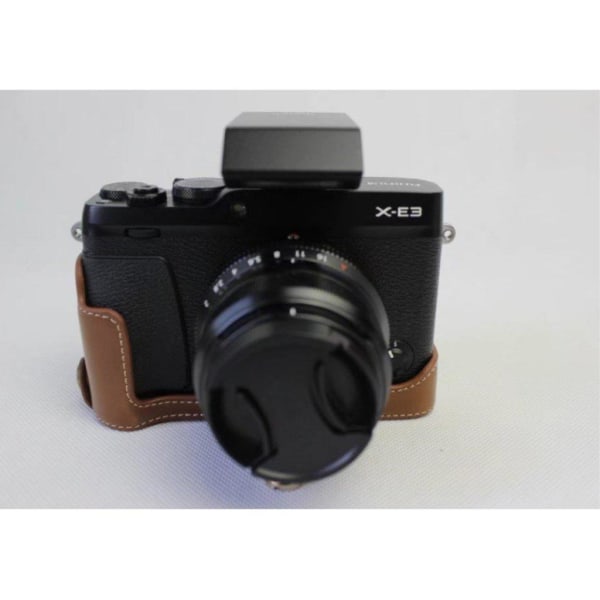 Fujifilm X-E3 PU Nahka Puolisuojaava kamera Laukku - Ruskea Brown