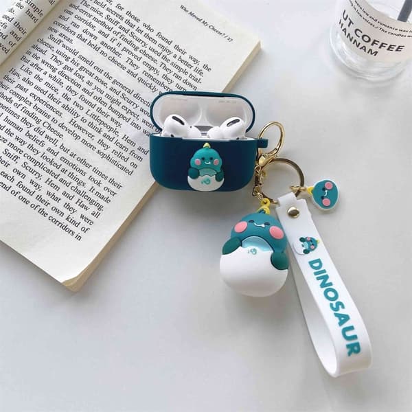 AirPods Pro skyddsfodral med söt dinosauriefigur - Grön Grön