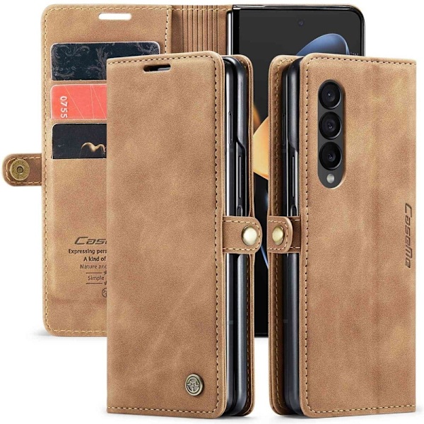 CaseMe vintage Samsung Galaxy Z Fold4 fodral - Brun Brun