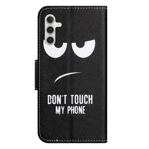 Wonderland Samsung Galaxy A54 Flip Etui - Don't Touch My Phone Black
