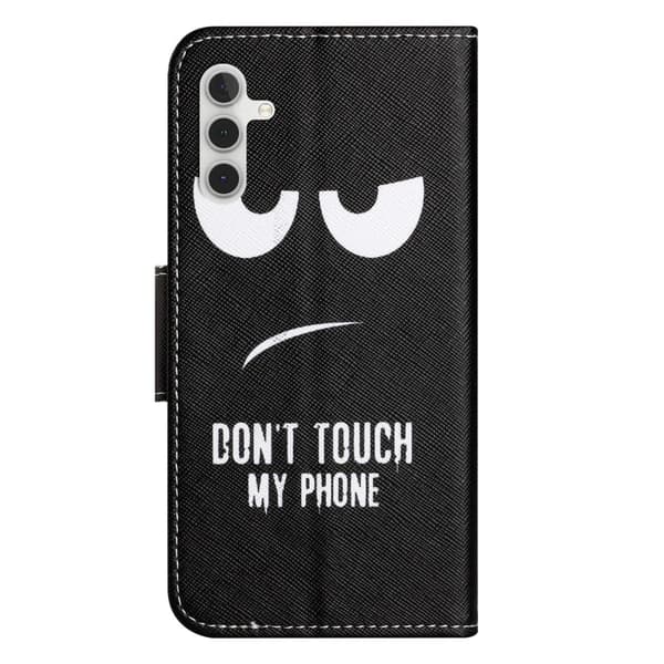 Wonderland Samsung Galaxy A54 Flippetui - Don't Touch My Phone Black