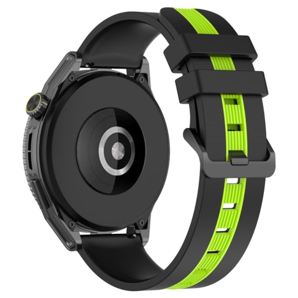20mm Universal dual-color silicone watch strap - Black / Lime Grön