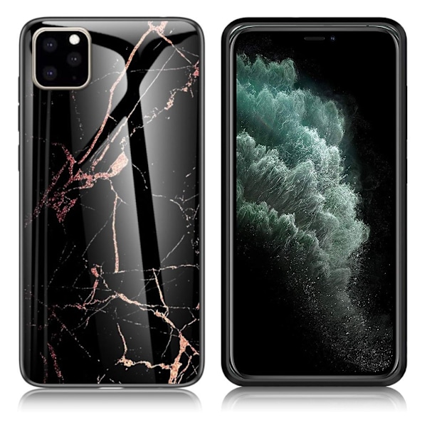 Marble design iPhone 11 Pro Max cover - Sort / Guld Black