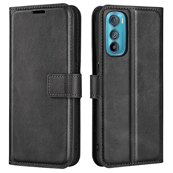 Motorola Edge 30 nahkainen lompakokkotelo - Musta Black