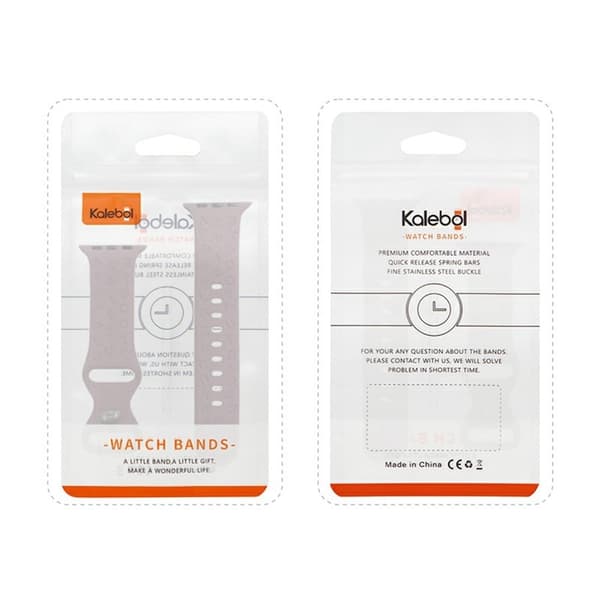 KALEBOL Silicone Band Apple Watch Series 10 46mm Alphabet Pattern Watch Strap - Deep Pink Pink