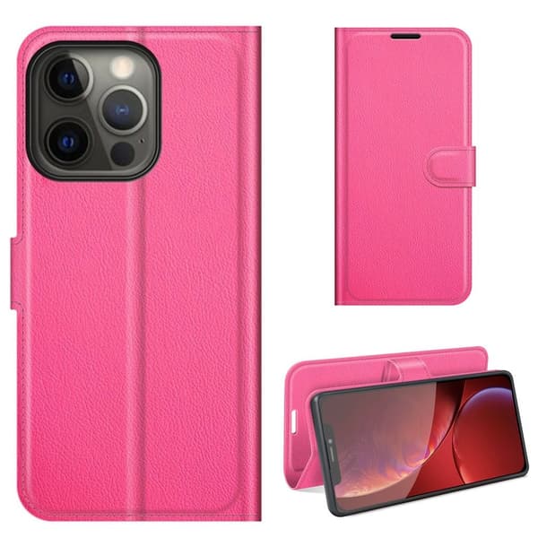 Classic iPhone 13 Pro flip etui - Rose Pink