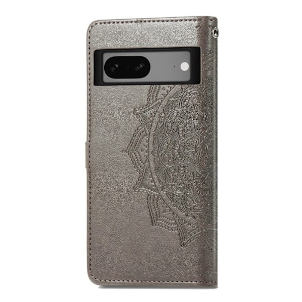Mandala Google Pixel 7a Flip Etui - Grå Silver grey