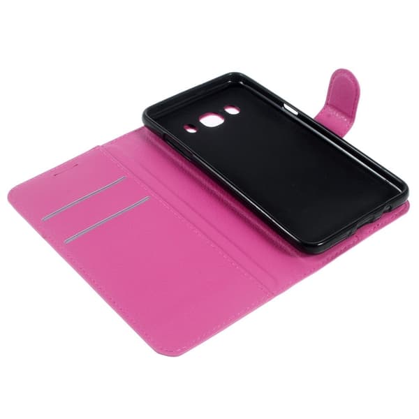 Mankell læder-etui med litchi overflade til Samsung Galaxy J5 (2016) - Pink Pink
