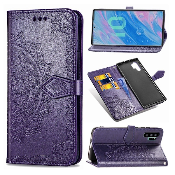 Mandala Samsung Galaxy Note 10 Pro Flip case - Lilla Purple