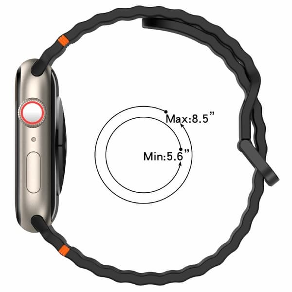 Silikonrem for Apple Watch Series 49mm - 45mm - 44mm - 42mm Wave Band - Melkete Brown