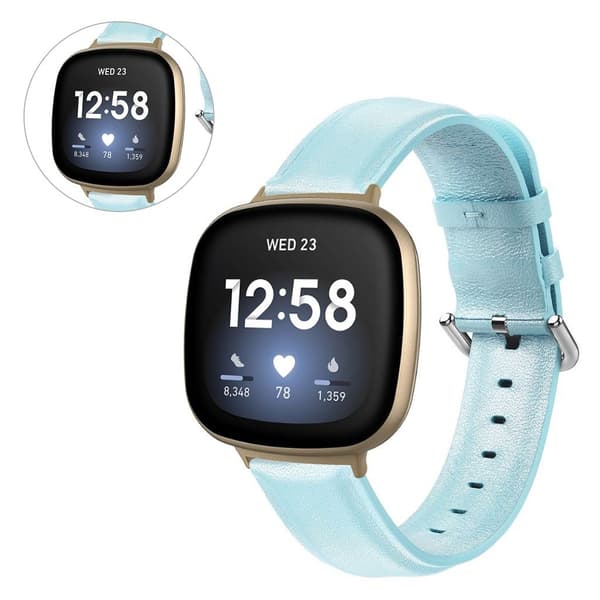 Fitbit Versa 3 aito nahkakellon ranneke - Vauvasininen Blue