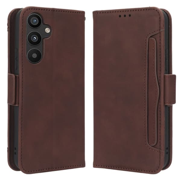 Stilfuldt Læder Etui med Pung til Samsung Galaxy A34 5G - Brun Brown