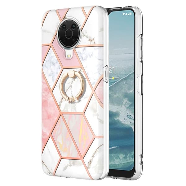 Marmormotiv Nokia G10 / Nokia G20 skal - Rosa / Vit Rosa