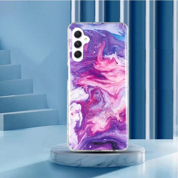 Marble Samsung Galaxy A24 4G Etui - Rød Purple