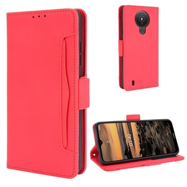 Modern-styled Lær Lommebok Etui til Nokia 1.4 - Rød Red