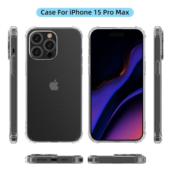 Lux-Case Airbag-deksel for iPhone 15 Pro Max Transparent