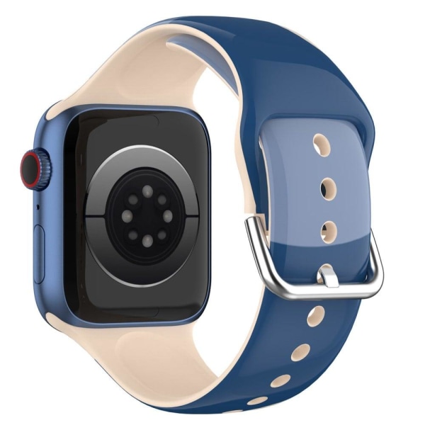 Apple Watch (41mm) IML farverigt mønster silikone urrem - Blå / Lyseblå Blue