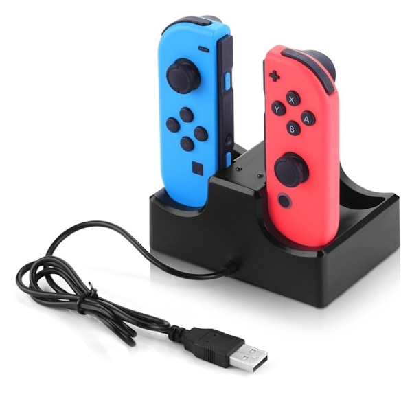 Nintendo Switch 4-i-1 laddningsdocka USB-docka Svart