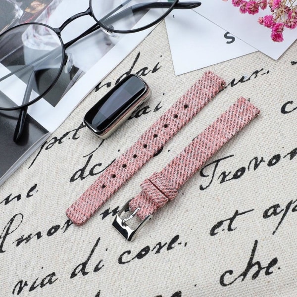 Fitbit Luxe klockarmband i canvas - Rosa / Storlek: S Rosa