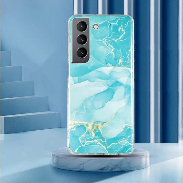 Marble Samsung Galaxy S22 Etui - Grønn Green