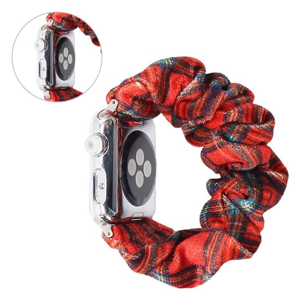 Apple Watch Series 6 / 5 44mm pulserende hårbåndsarmbånd - Rød Ternet Mønster Red