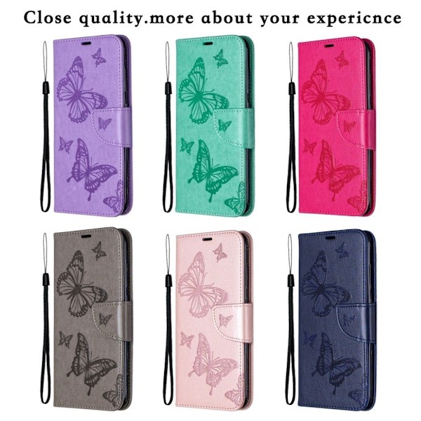 Butterfly läder Nokia 3.2 fodral - Silver/Grå Silvergrå