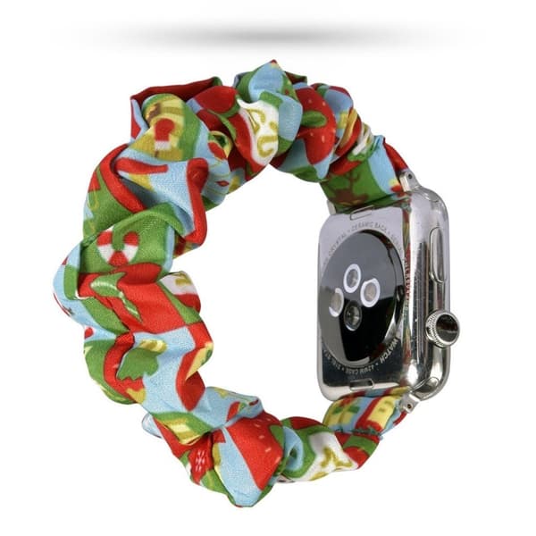 Apple Watch Series 5 44mm Mønster stof urrem - Søde Juleting Multicolor